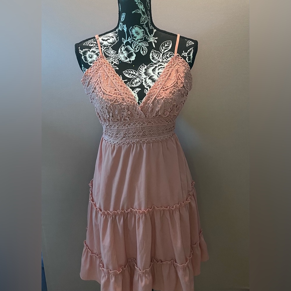 V neck spaghetti strap bow knot backless Dress